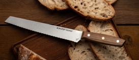 "MIU Bread knife 8,5"" with a walnut handle" 