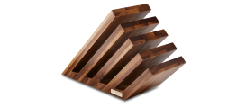 Magnetmesserblock Fächer Walnuss massiv, leer, für 10 T. 