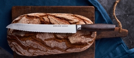 SIZE S SMOKED OAK Bread knife 8,5" 