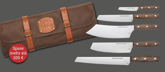 MIU knife leather bag incl. 5 knives 