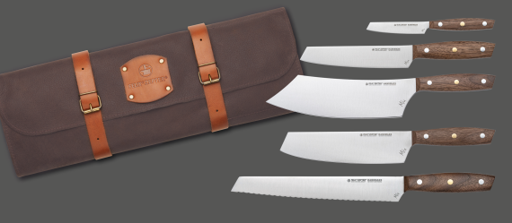 MIU knife leather bag incl. 5 knives 