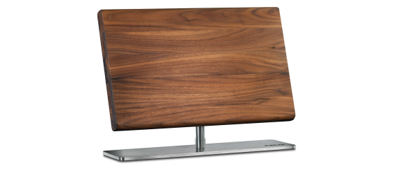 Magnetic Knife stand, solid walnut, with stainless steel pedestal 