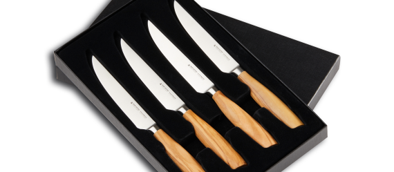 SIZE S OLIVE Steak knife SET, 4 pieces w/o serration 