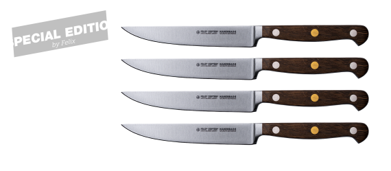 Special Edition "GLORIA LUX" Steakmesser Set 4-tlg Walnuss 